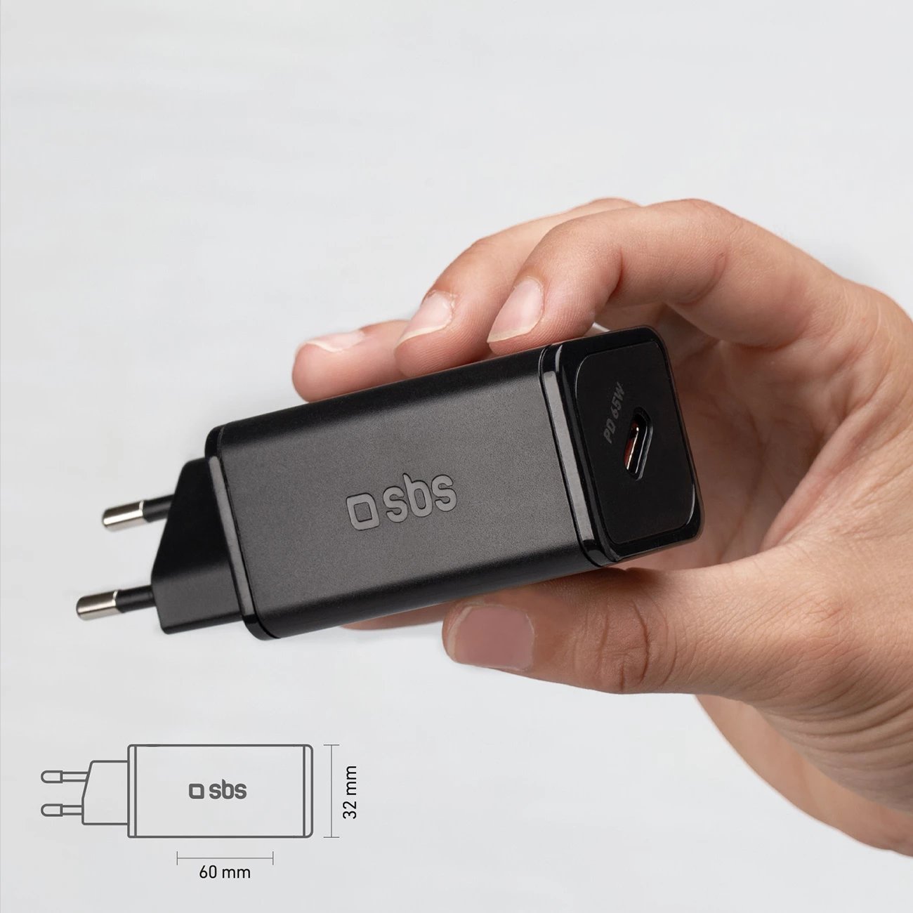 Karikues rrjeti SBS TETRGAN1C65W, 65W, GaN, USB-C, i zi