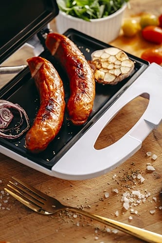 Grill elektrik Adler AD 3072, pllakë 20x11 cm, 700W (1200W max), kabllo 70 cm, i bardhë