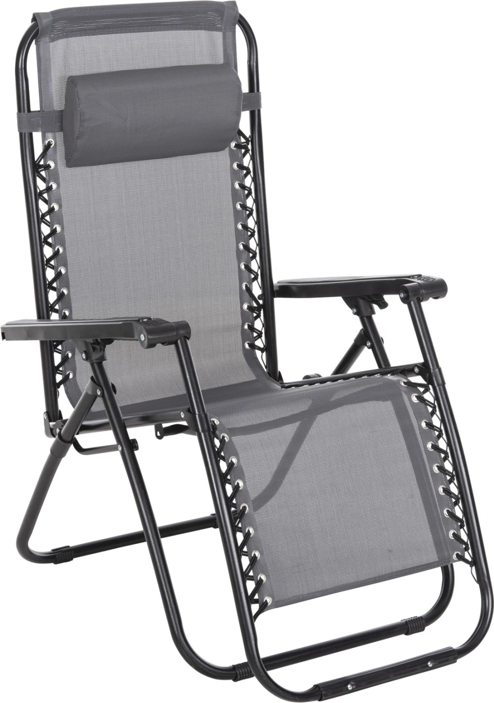 Karrige relaksuese COMPANION, tekstilene gri, metal i zi, 67x145x110cm, set prej 2 copash Karrige relaksuese COMPANION, tekstilene gri, metal i zi, 67x145x110cm, set prej 2 copash