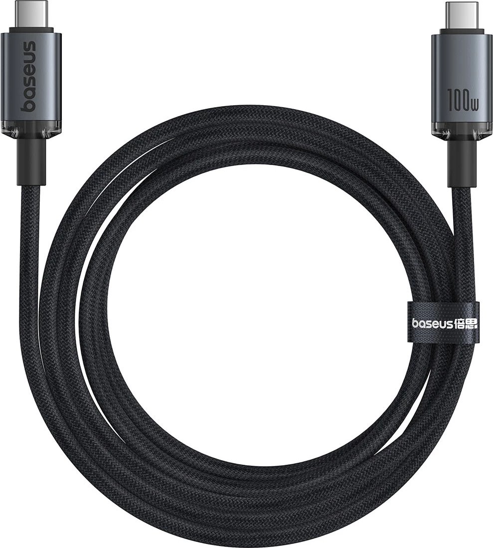 Kabllo USB-C në USB-C Baseus Crystal Shine CB000089, 1.5m, 100W, 20Gbps, e zezë