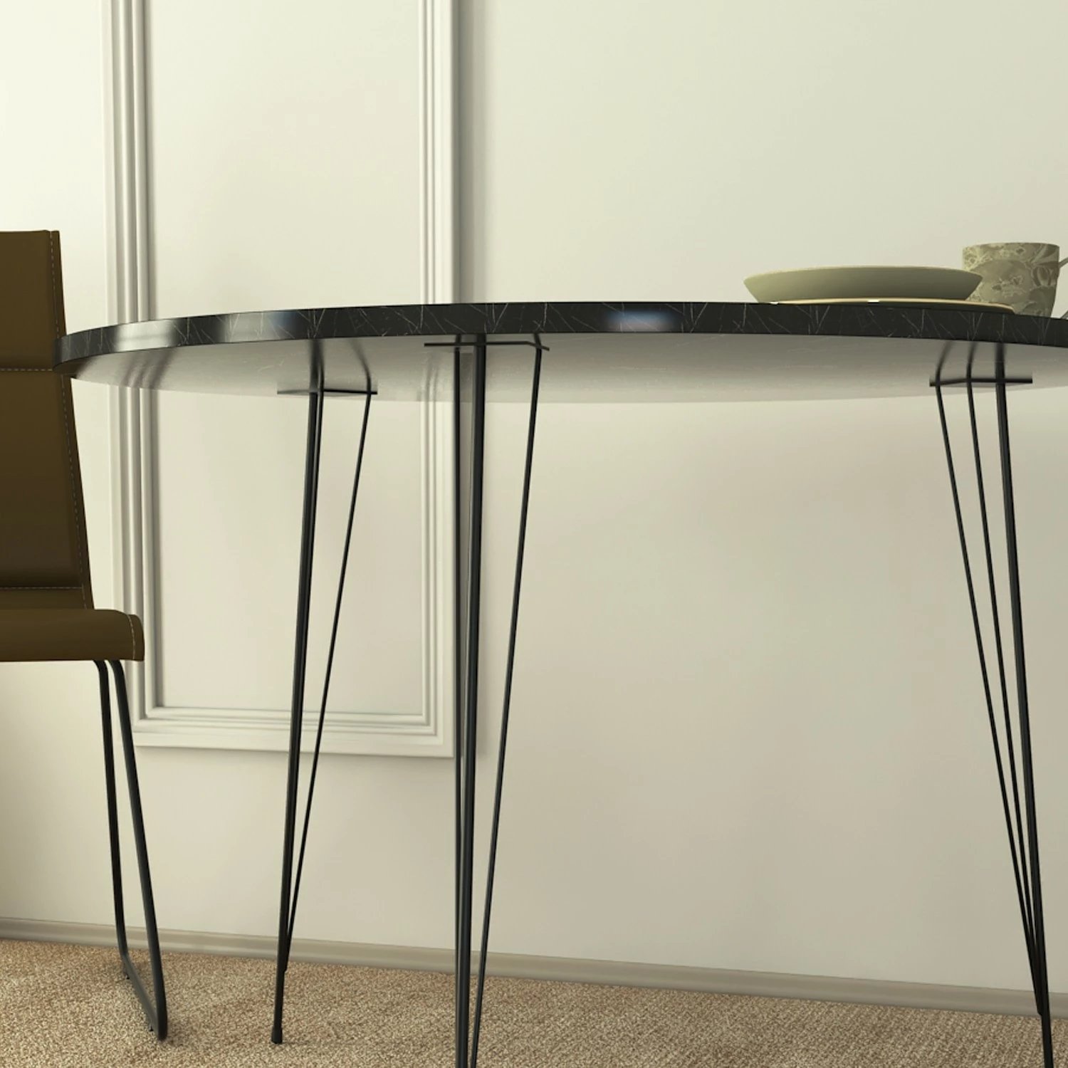 Tavolinë Hanah Home, Sandalf - Royal, ngjyrë e zezë dhe e bardhë