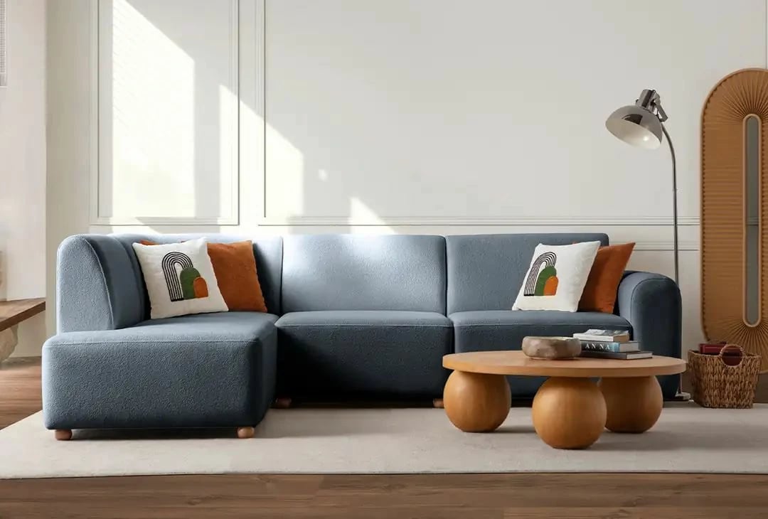 Këndore S-Loft majtas, ngjyrë kaltër, Atelier del Sofa