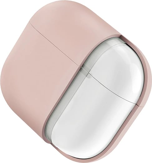 Mbështjellës UNIQ Lino për AirPods Pro 2, silikon, rozë, me rrip