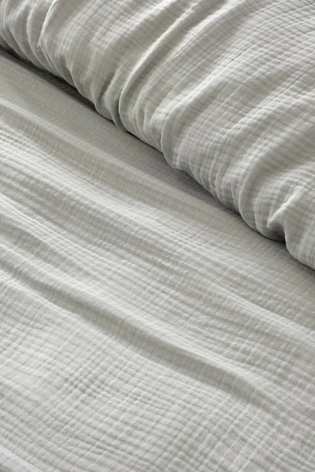 Përparëse dopio për shtrat, muslin, ngjyrë gri, 220x250cm