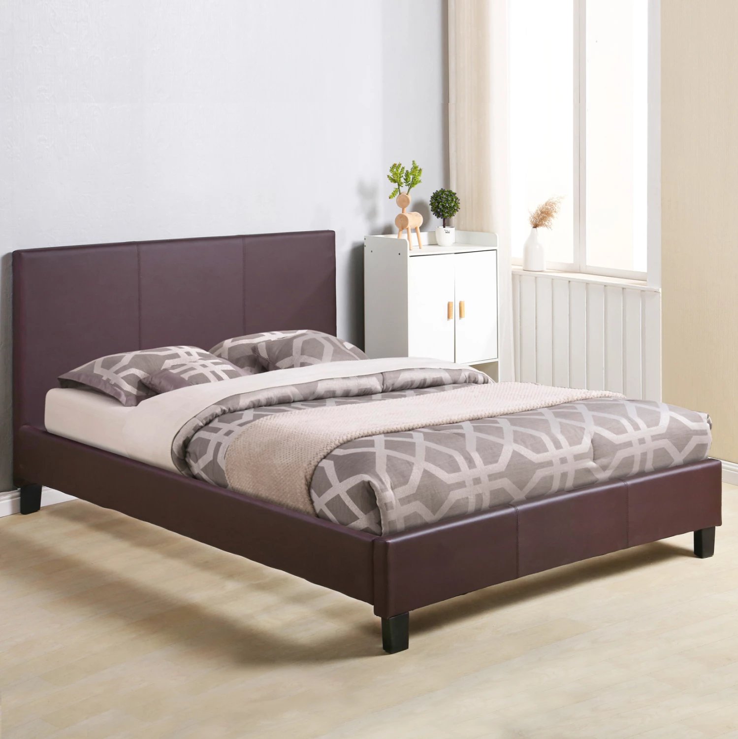 Krevat Becca me PU kafe FH553.02 150x200
