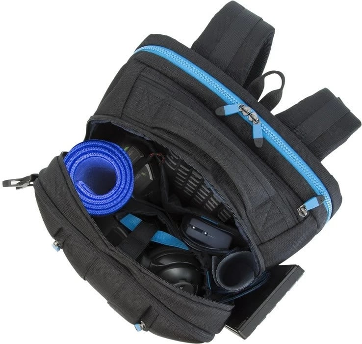 Çantë shpine RivaCase 7860 për laptop 17.3", e zezë/blu Çantë shpine RivaCase 7860 për laptop 17.3", e zezë/blu