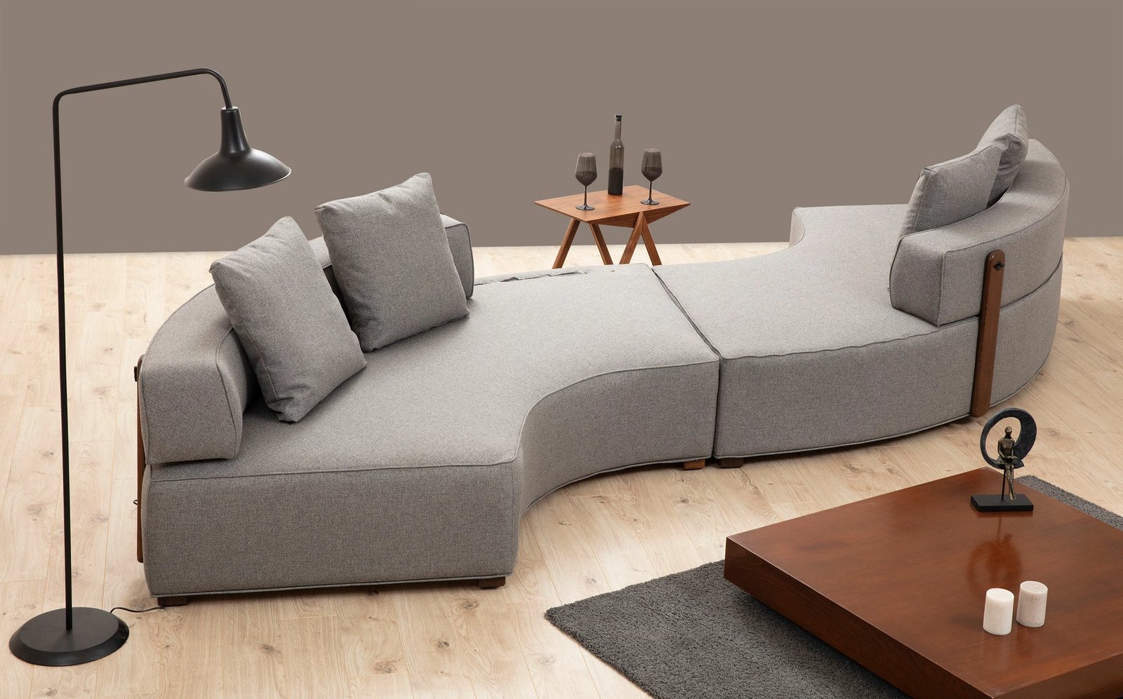 Këndare Atelier del Sofa Gondol-5, ngjyrë gri