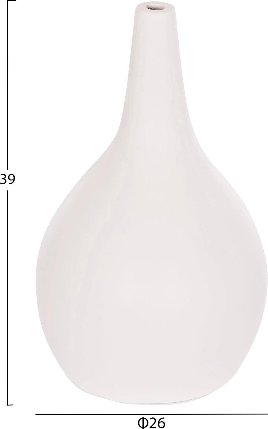 Vazo dekorative tavoline Deni, terrakotë e bardhë, FH4663.02L, 26x39cm Vazo dekorative tavoline Deni, terrakotë e bardhë, FH4663.02L, 26x39cm