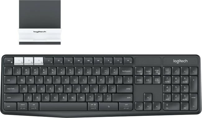 Tastierë Logitech K375s wireless Bluetooth, grafit e bardhë