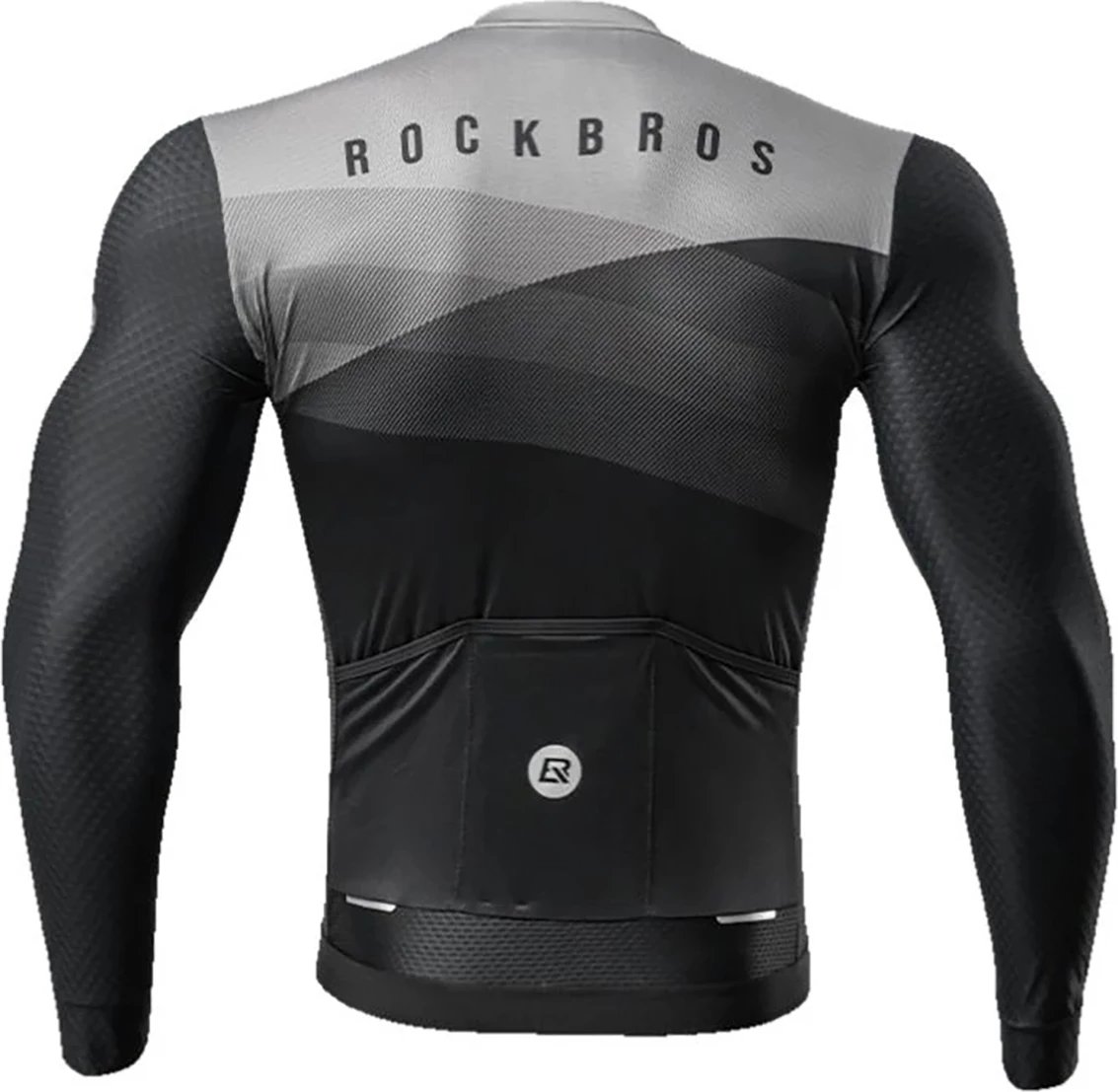 Bluzë çiklizmi Rockbros 15120009005, me mëngë të gjata, XXL, e zezë/gri