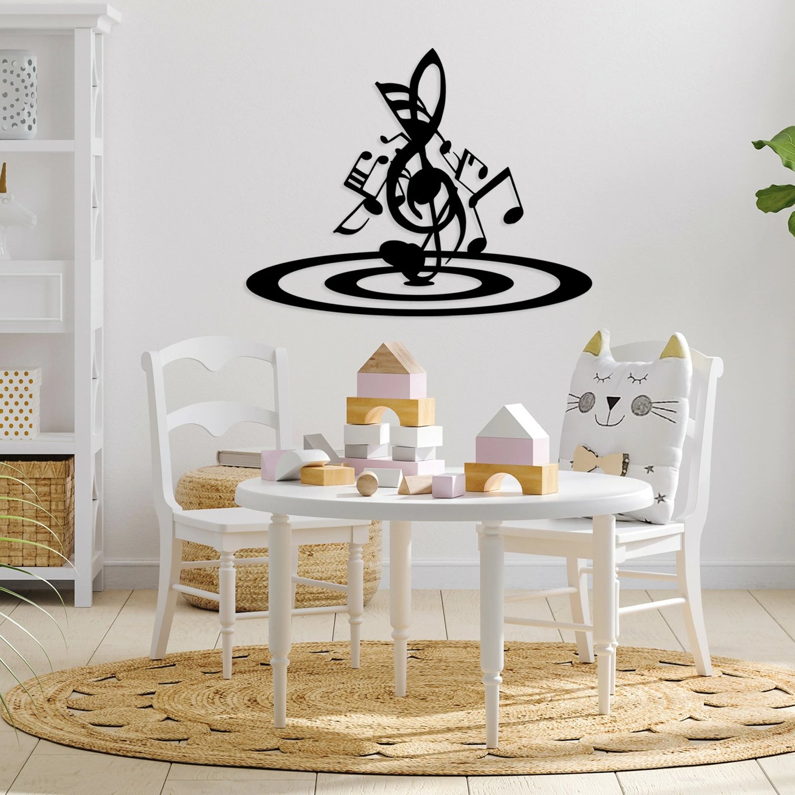 Aksesor dekorativ metalik për mur, Wallity, temë muzikore