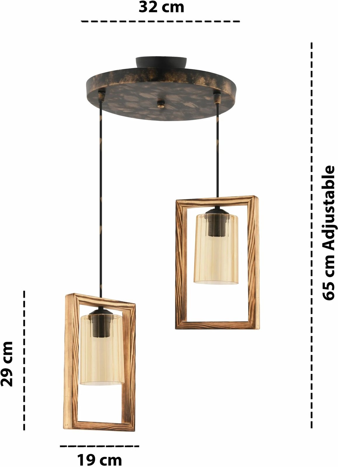 Llambë tavani Opviq, drejtkëndëshe, xham i dyfishtë