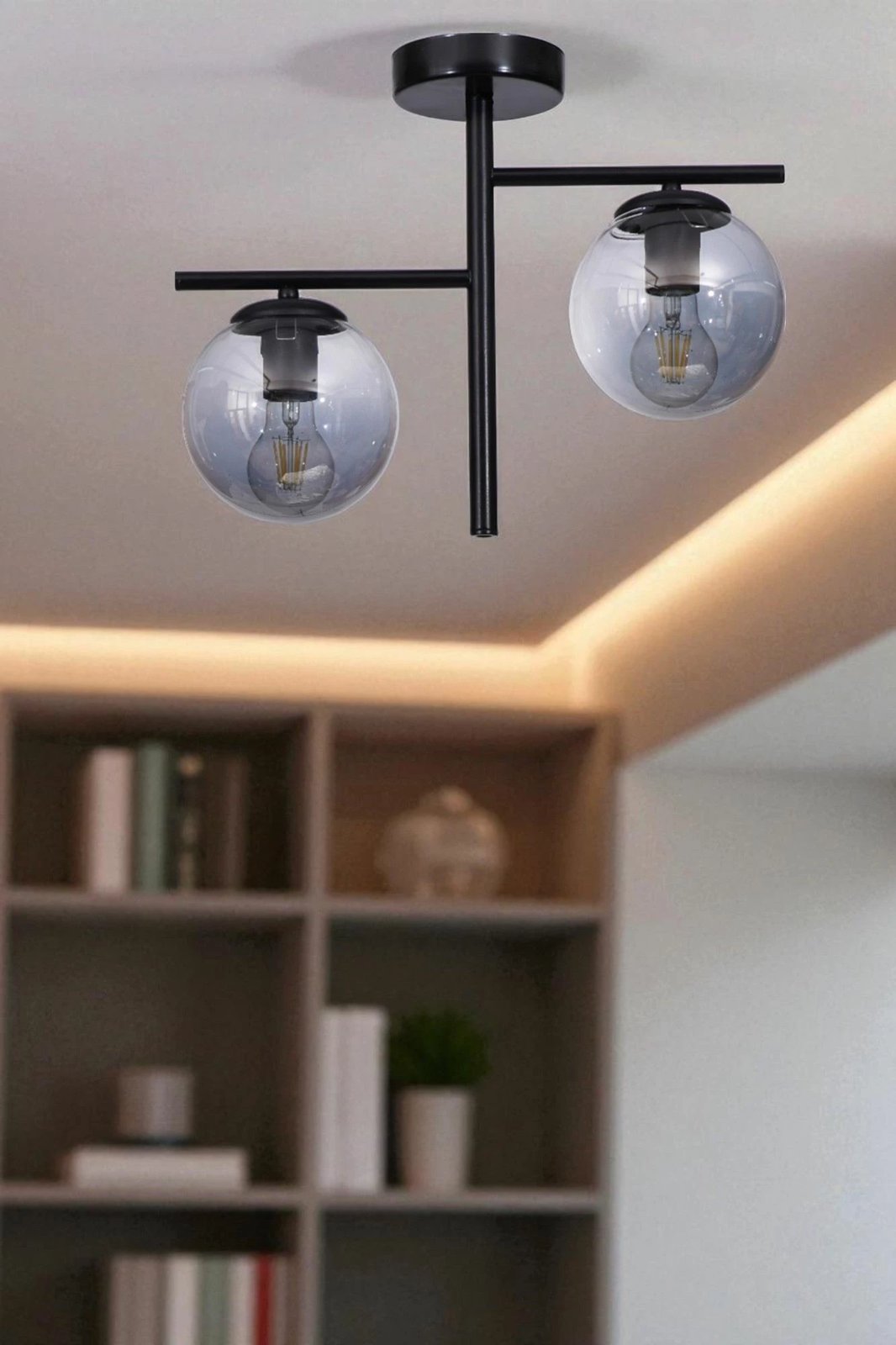 Llambë tavani Opviq, gri dhe e zezë, 9008-1