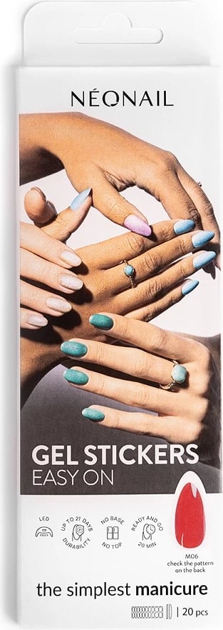 Sticker llak për thonj për femra NeoNail Gel Stickers Easy On Hybrid M06, 20 copë