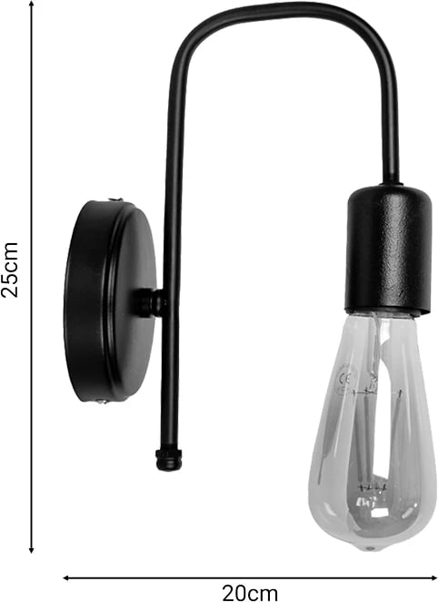 Llambë muri Habni, metal i zi, 20x20x25cm