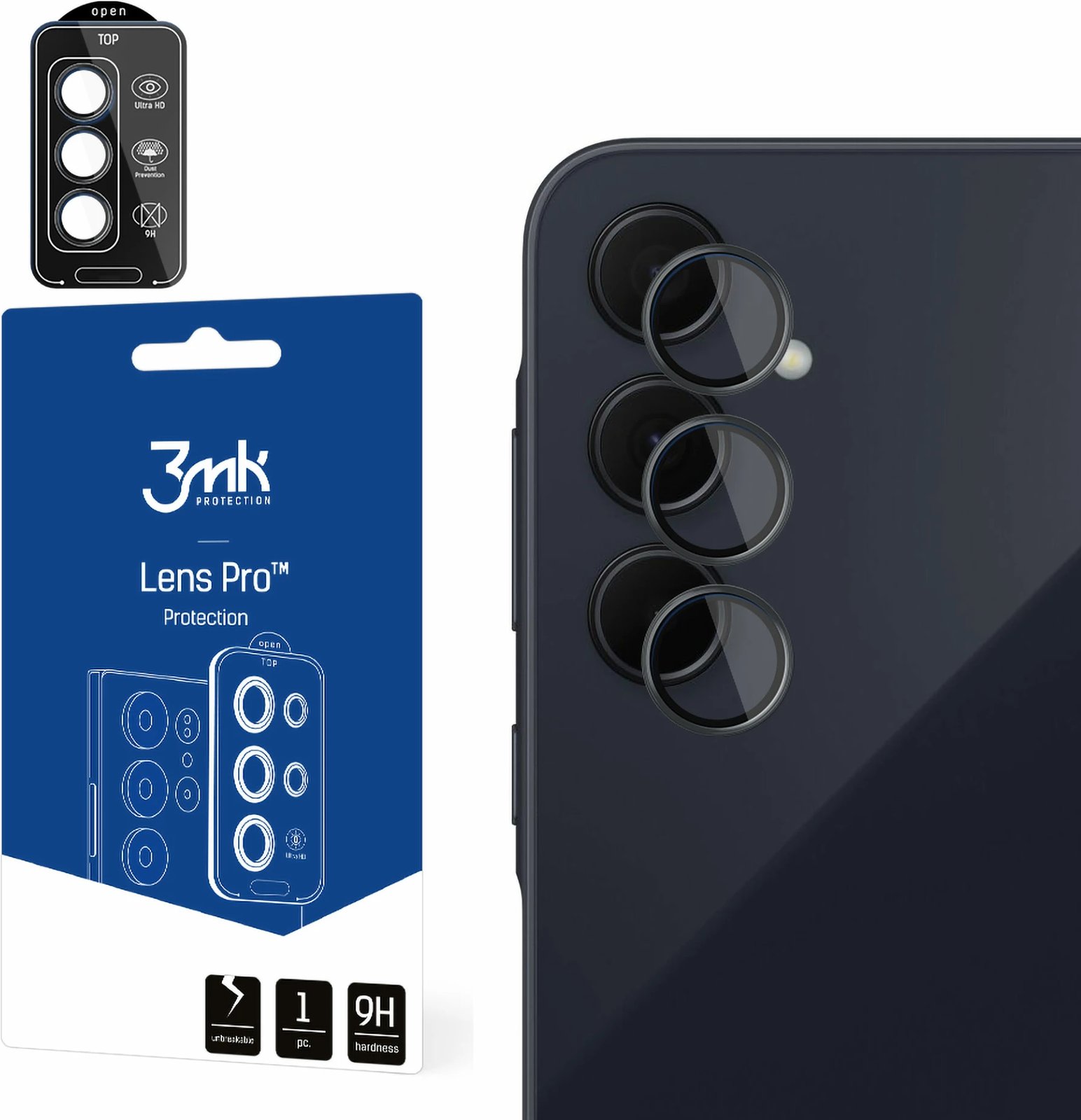 Mbështjellës kamerë 3mk Protection Lens Protection Pro për Samsung Galaxy A55 5G, me kornizë të zezë