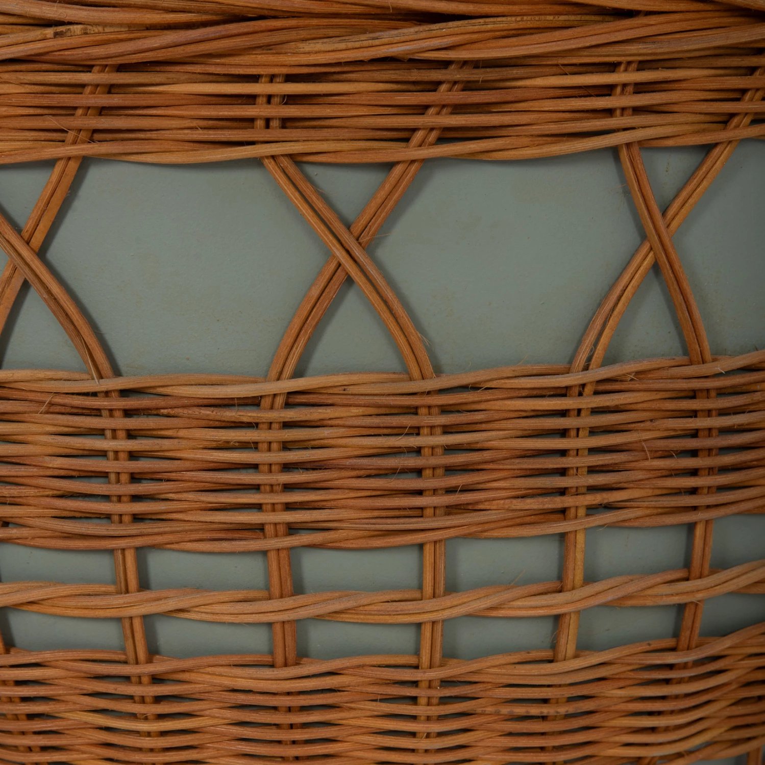 Tavolinë kafeje rrethore VILHENA, fibër-cement, ngjyrë e gjelbër, ratan natyral, FH18165, 56x47cm