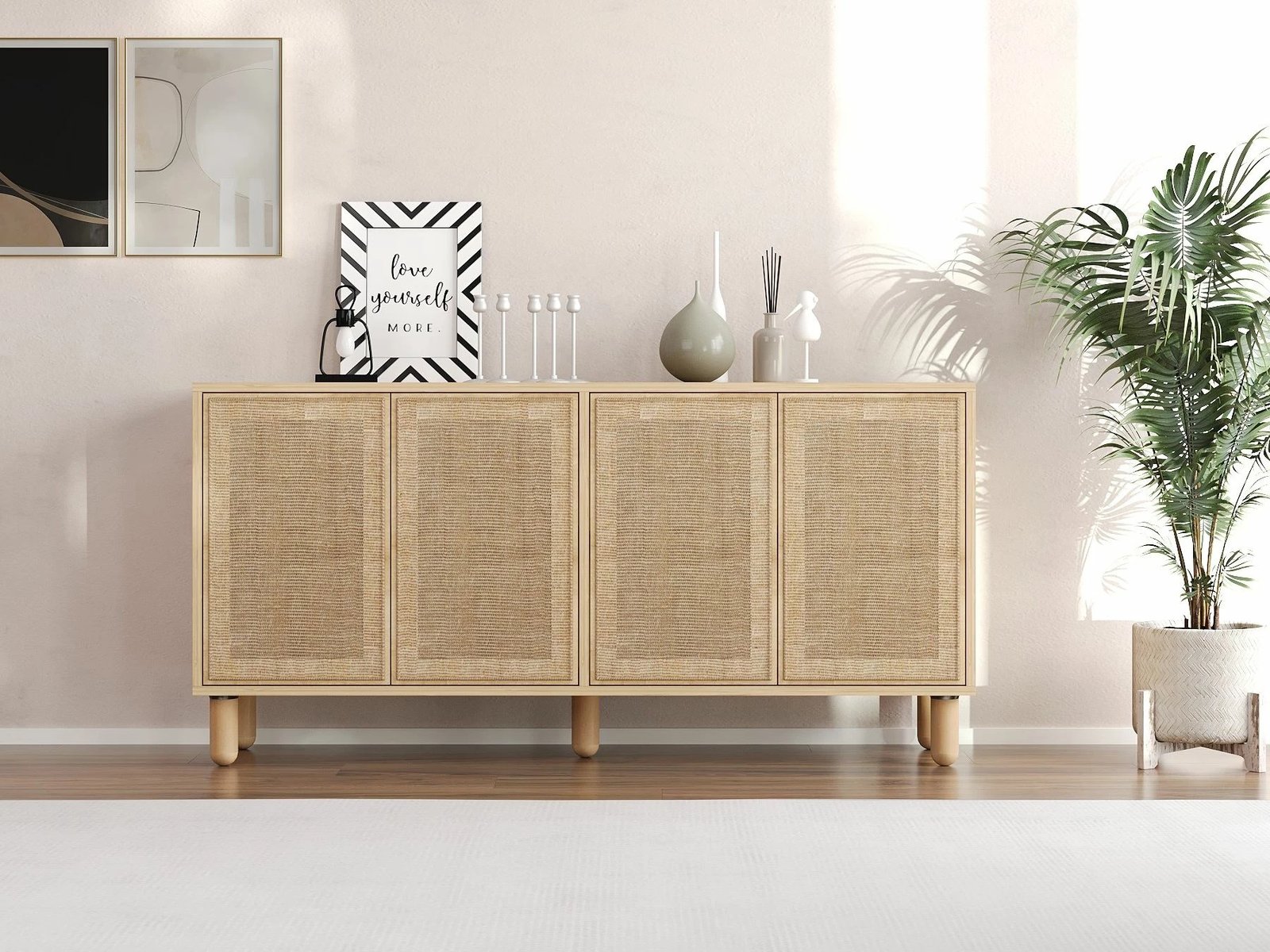 Konsol Leıla, ngjyrë Sapphire Oak, Skye Decor