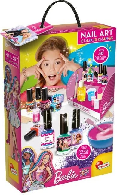 Set kreativ Barbie për llak thonjsh që ndryshon ngjyrë, Lisciani, 304-97982, shumëngjyrësh