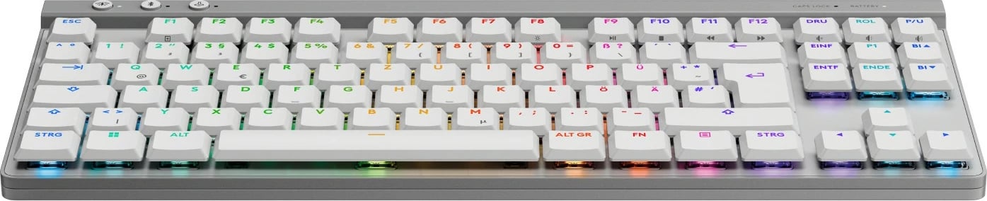 Tastierë mekanike Logitech G 920-012543, Wireless, RF Wireless + Bluetooth, RGB LED, e bardhë