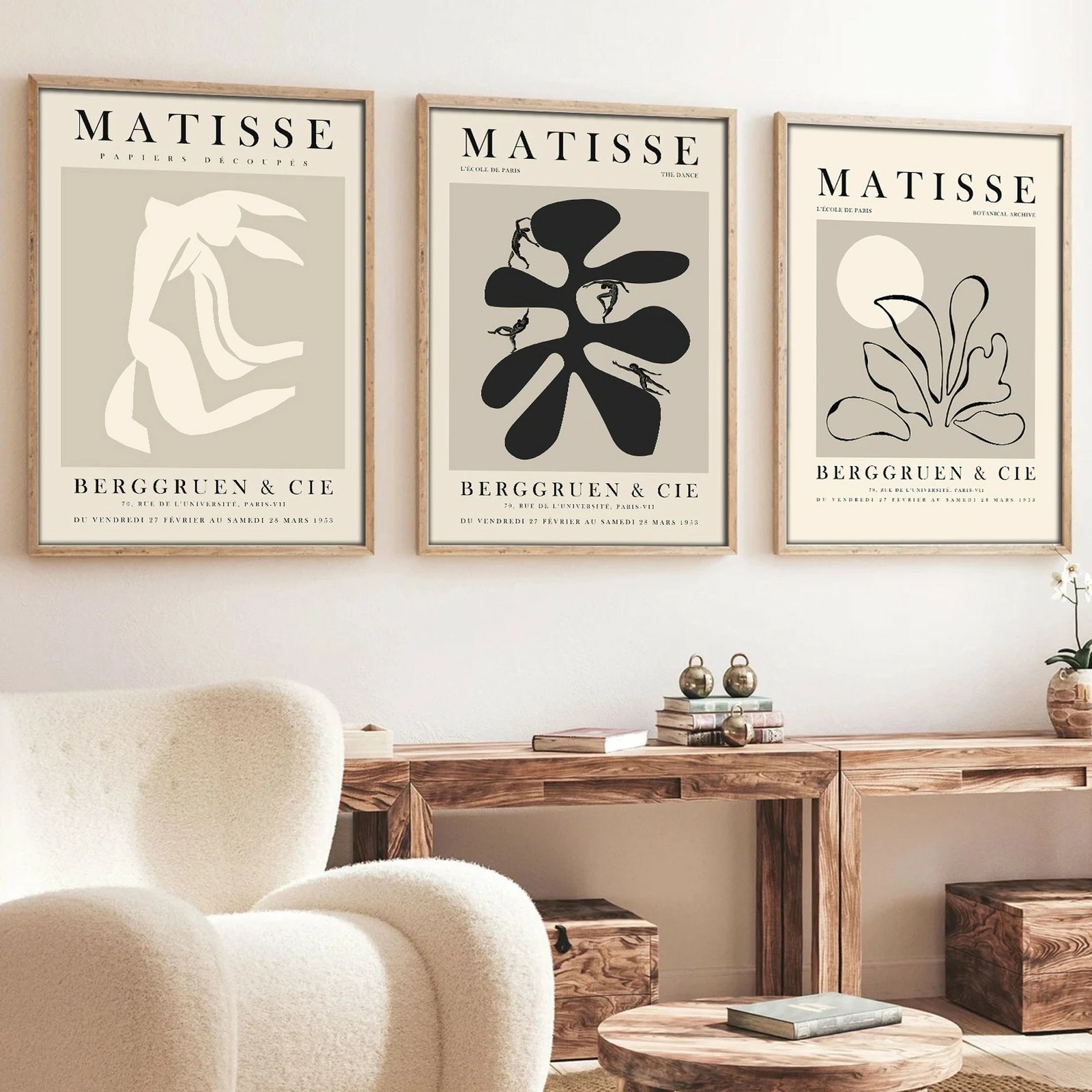 Pikturë dekorative me kornizë, MDF, 3 copë, Wallity, Huhu252, 50x35cm