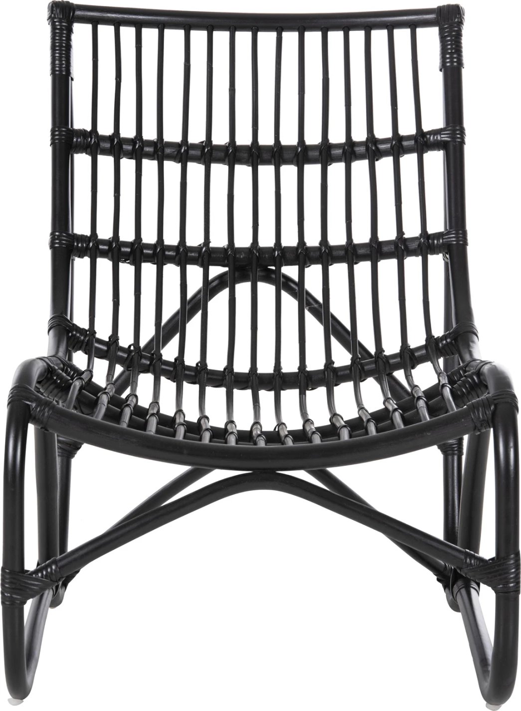 Karrige e jashtme GRINN, shkopinj Rattan, ngjyrë e zezë, 56.5x73.5x79.5H cm