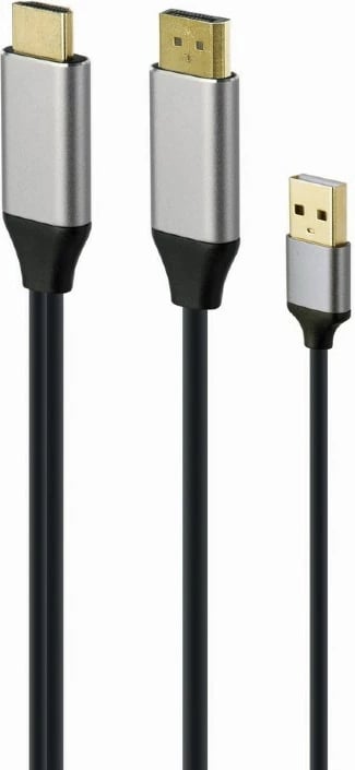 Adapter video Gembird A-HDMIM-DPM-01, 2 m, HDMI DisplayPort, e zezë