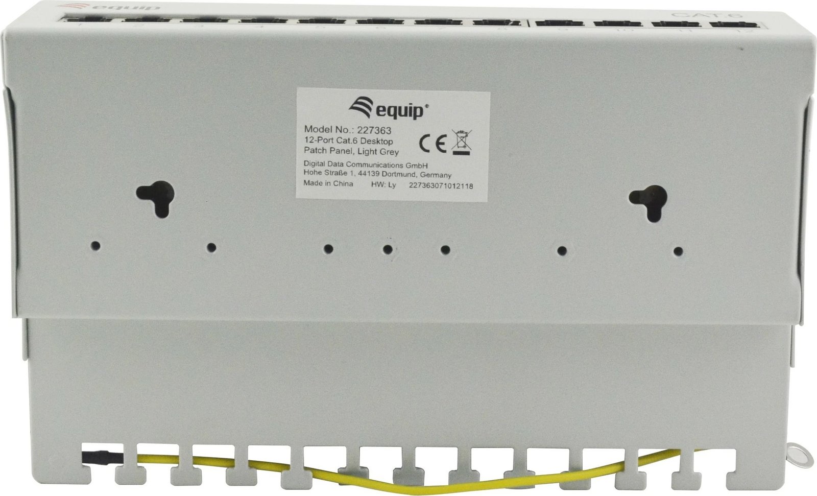 Patch panel Equip 12-port Cat6, RJ-45, 1U, bardhë
