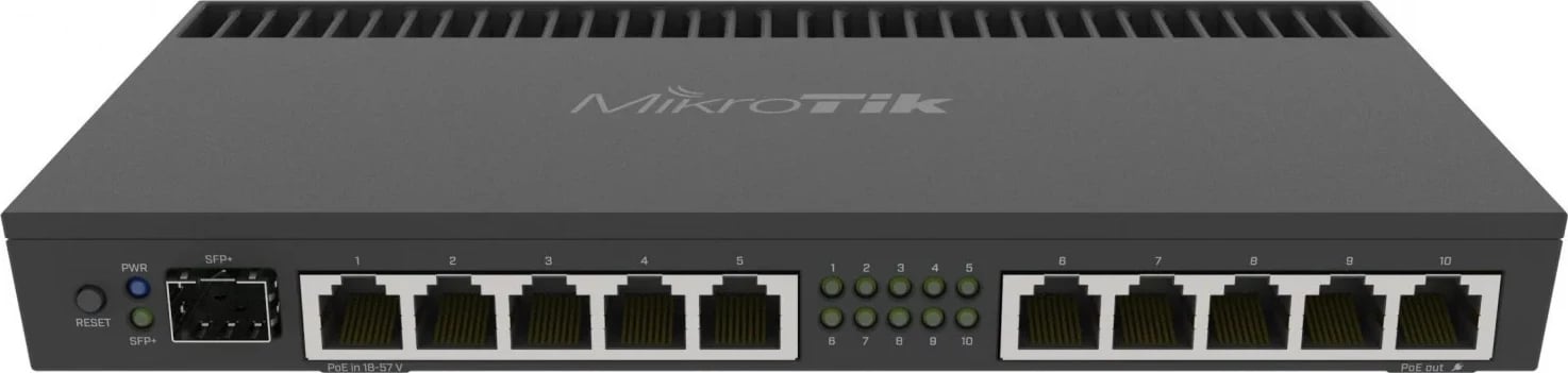Router MikroTik RB4011IGS+RM, 10 porte LAN, 1 portë 10G SFP+