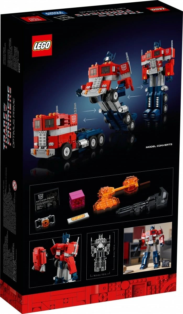 Set ndërtimi LEGO Icons 10302 Optimus Prime, 1508 pjesë, për të rritur