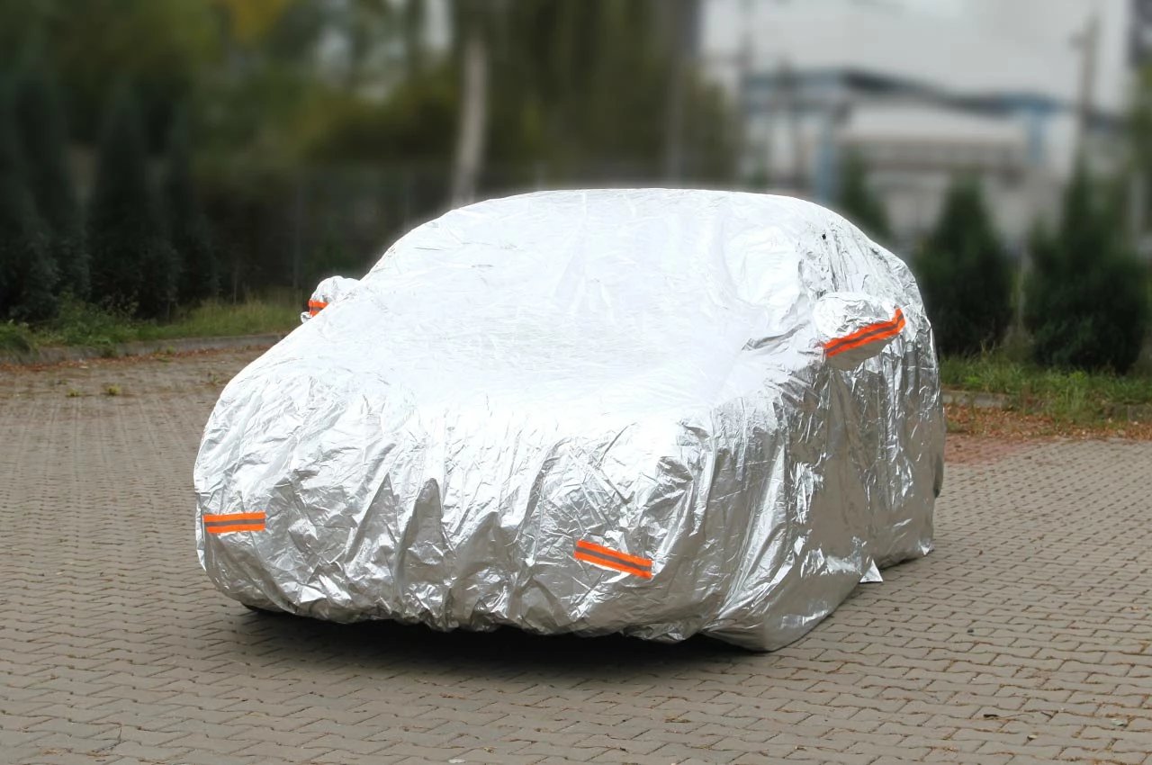 Mbulesa ALUMINI PËR MAKINE me ZIP, REFLEKTIV, 120g + pambuk,Argjend, madhësia: SUV/VAN XL