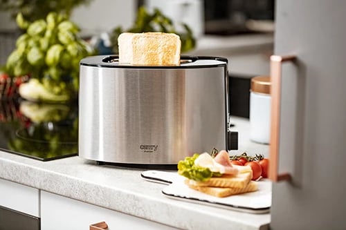 Toster Adler CR 3215, 2 feta, 1000W max, inox/zezë