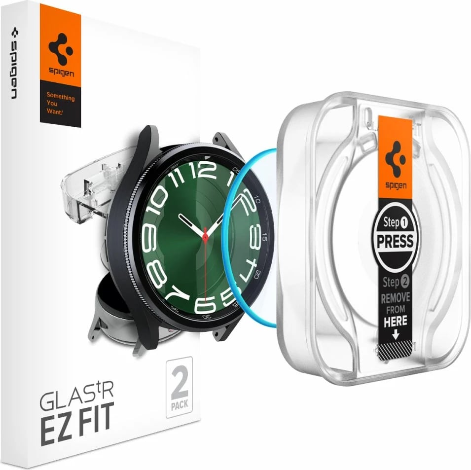 Xham i temperuar Spigen Glas.tR EZ Fit për Samsung Galaxy Watch 6 Classic 47mm, 2 copë