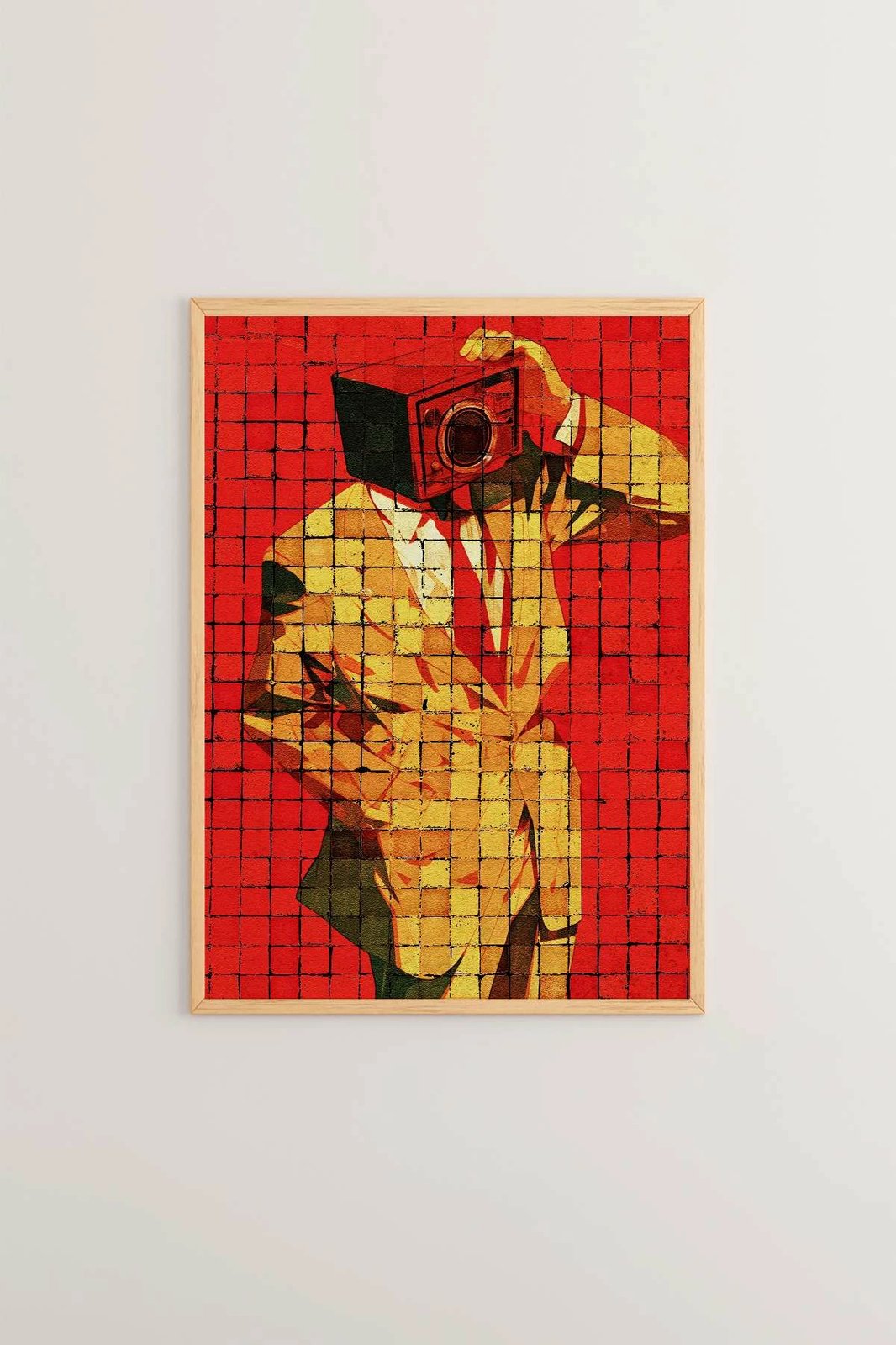 Pikturë dekorative me kornizë, shumëngjyrëshe, Popmosaic22, Wallity, 33x48cm