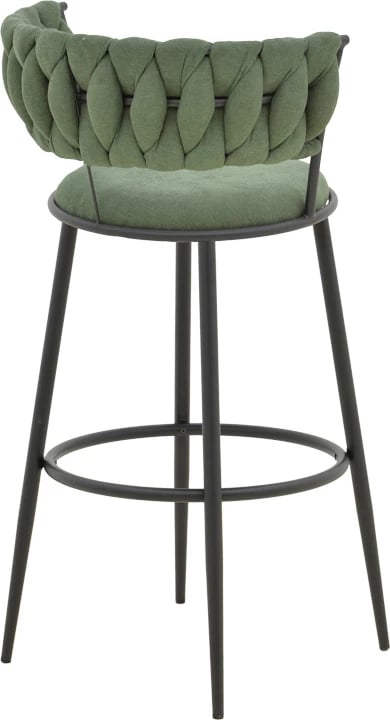 Karrige për bar Alkia, set 2 copë, material stof, ngjyrë chaki, këmbë metalike të zeza, 50x56x95cm