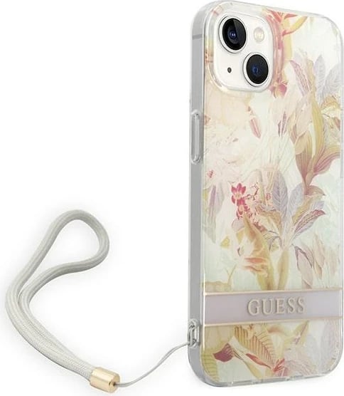 Mbështjellës Guess GUOHCP14MHFLSU për iPhone 14 Plus 6.7", Flower Strap, vjollcë Mbështjellës Guess GUOHCP14MHFLSU për iPhone 14 Plus 6.7", Flower Strap, vjollcë
