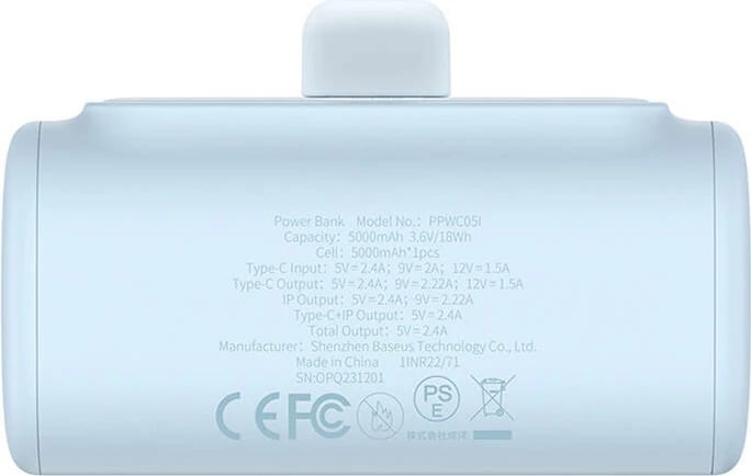 Powerbank Baseus OS-Baseus Compact IP 5000mAh 20W, kaltër