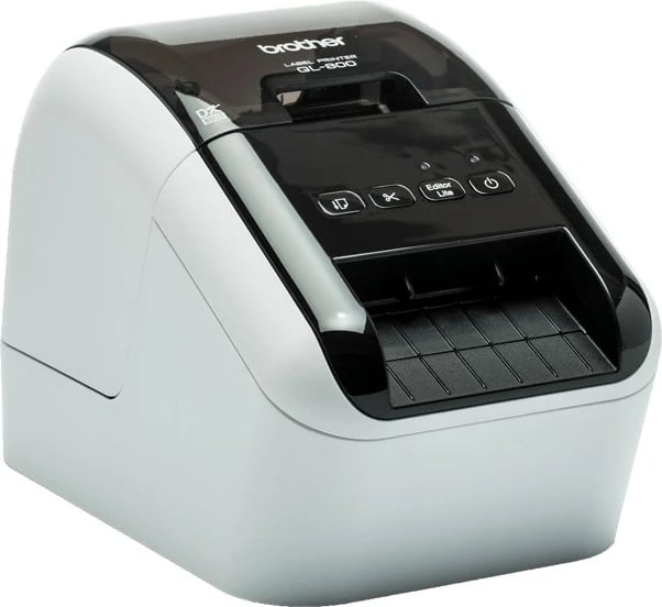 Printer etiketash Brother QL-800, 300x600 DPI, lidhje me kabllo, zi/gri Printer etiketash Brother QL-800, 300x600 DPI, lidhje me kabllo, zi/gri