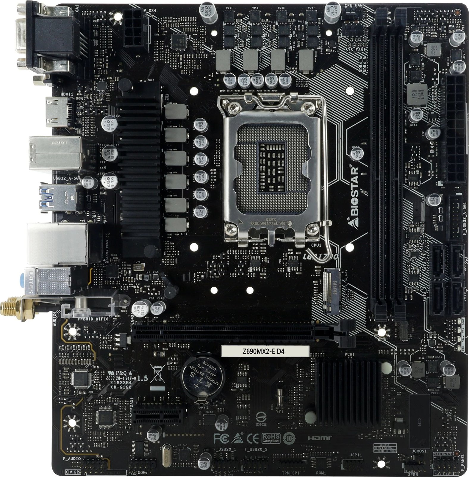 Pllakë amë Biostar Z690MX2-E D4, Intel, LGA 1700, DDR4, micro ATX