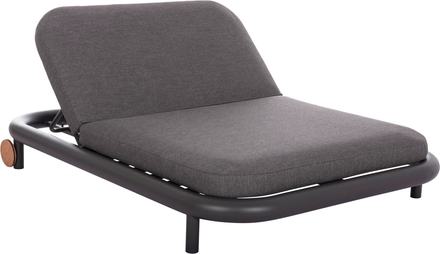 Daybed i jashtëm Utopia, alumin dhe tekstil olefin, ngjyrë gri e errët, 212x155x38cm