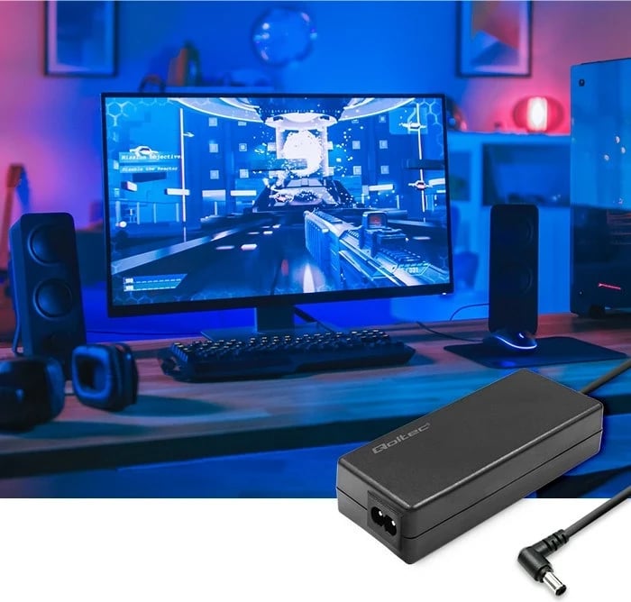 Qoltec 52400 Përshtatës i rrymës për monitor Samsung 30W | 14V | 2.1A | spina 6.5*4.4 | + kabllo rryme