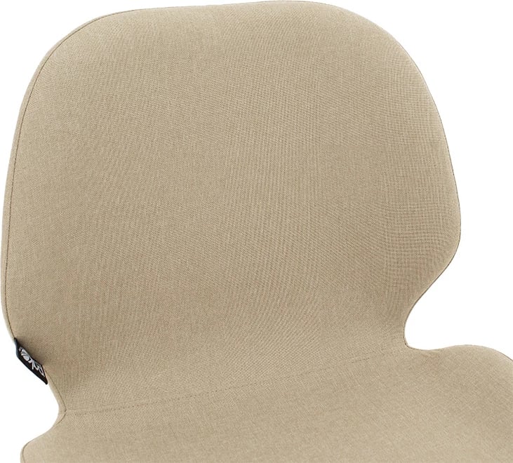 Karrige për bar Impel, këmbë metali të zeza, pëlhurë bezhë