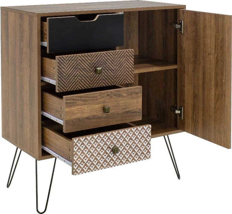 Komodë Boho, ngjyrë arre, 79.5x39.5x86cm