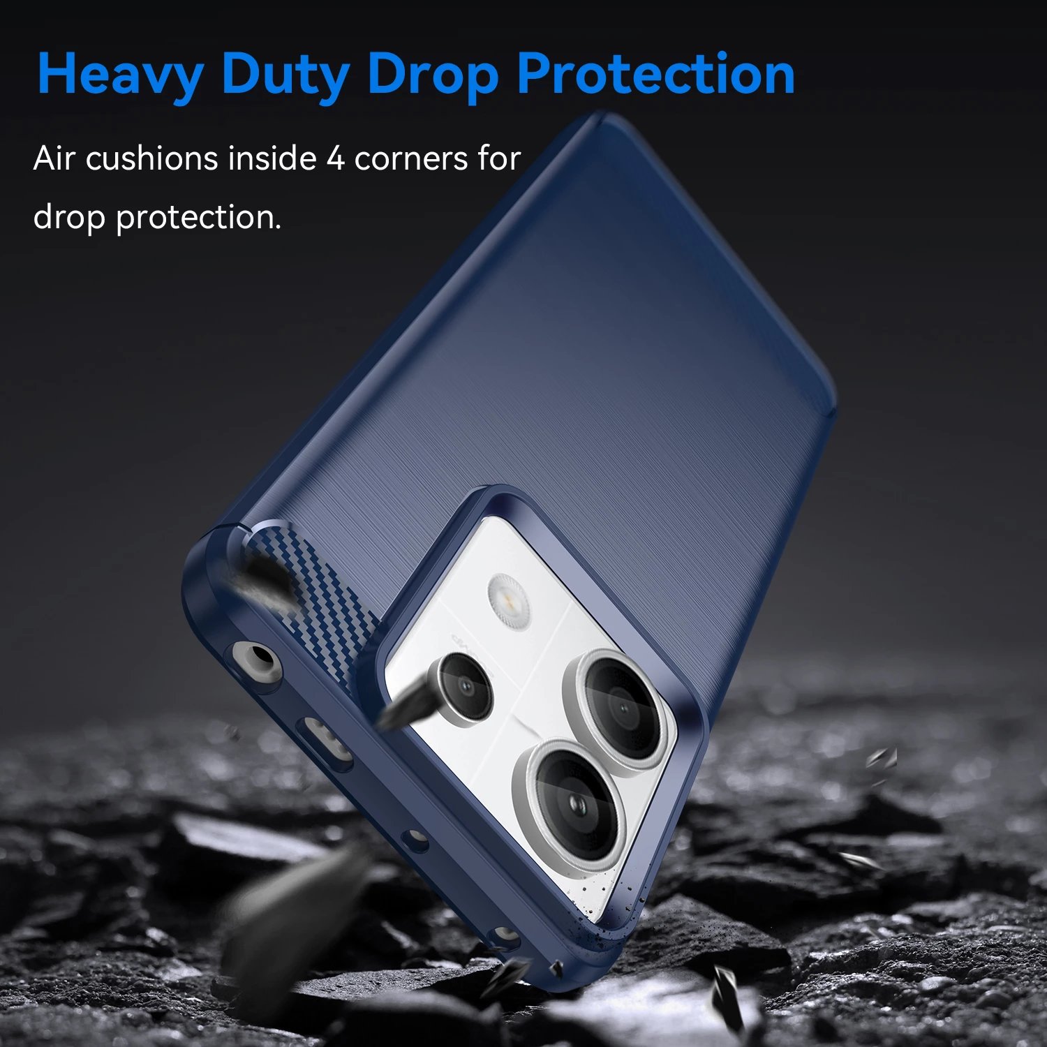 Mbështjellës Hurtel Carbon Case për Xiaomi Redmi Note 13 Pro+, Blu