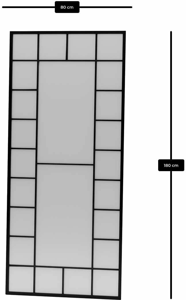 Pasqyrë Cheval, ngjyrë e zezë, Skye Decor, 80x180cm