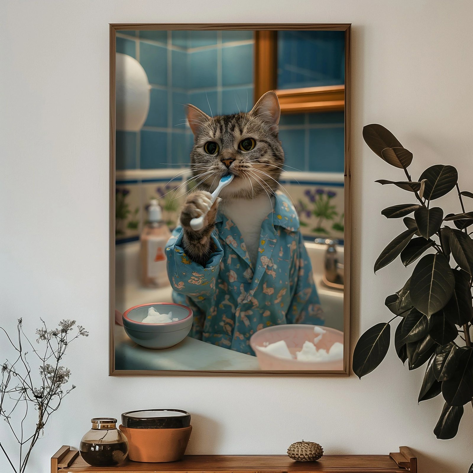 Pikturë dekorative me kornizë MDF, shumëngjyrëshe, HUM064, 50x70x3.5cm