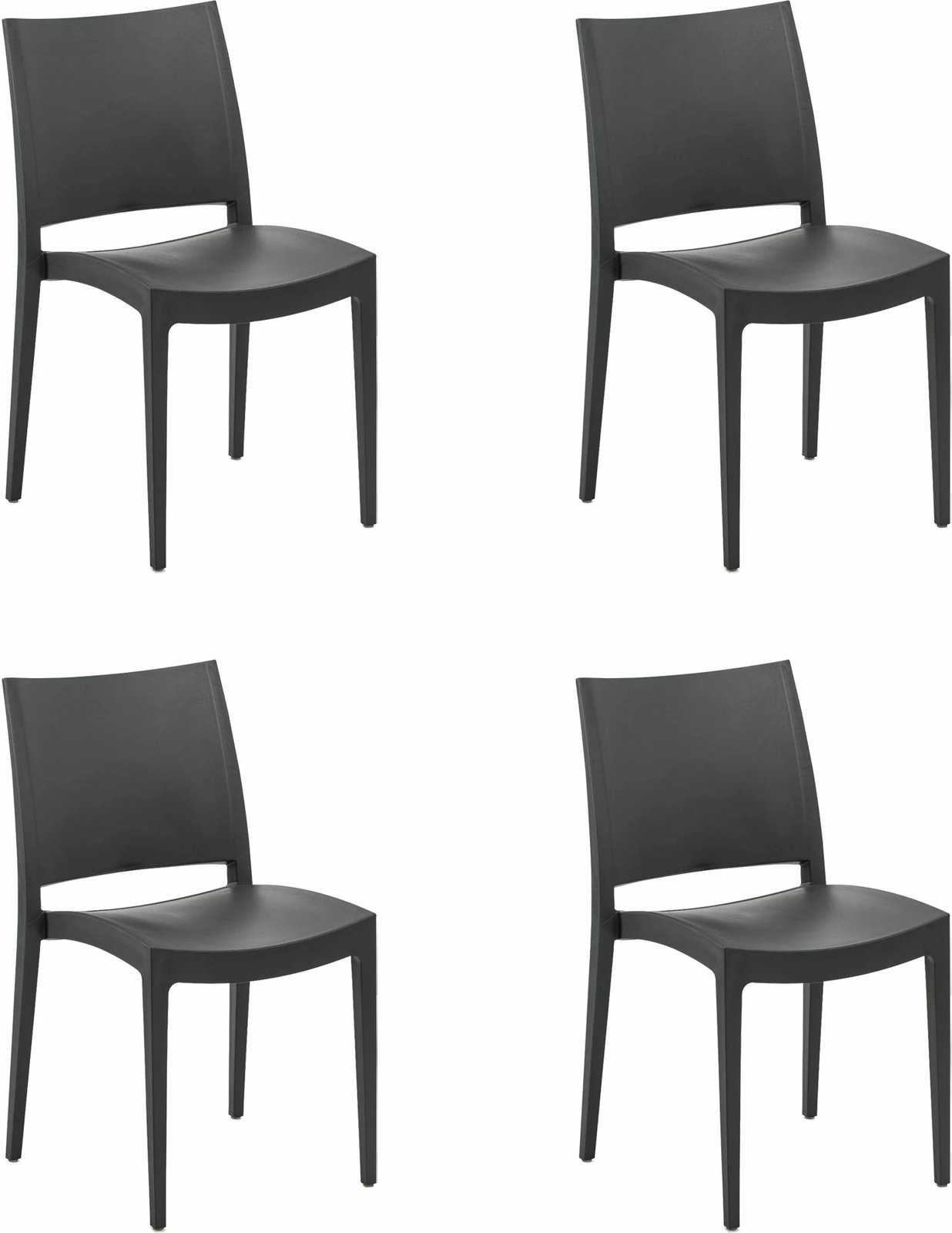 Set karrigesh (4 copë) Specto, Skye Decor, ngjyrë antracit