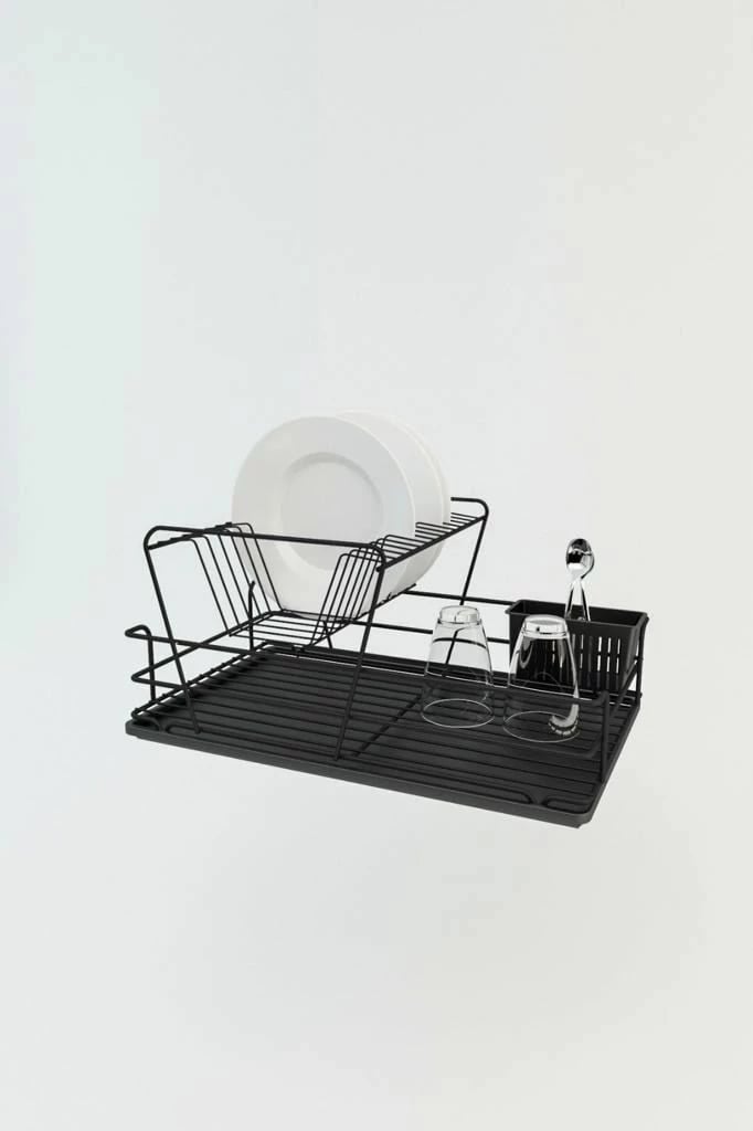Rraf dishesh metalik, ngjyrë e zezë, Hermia Concept SM005-B, 47x32x24cm (2 copë)