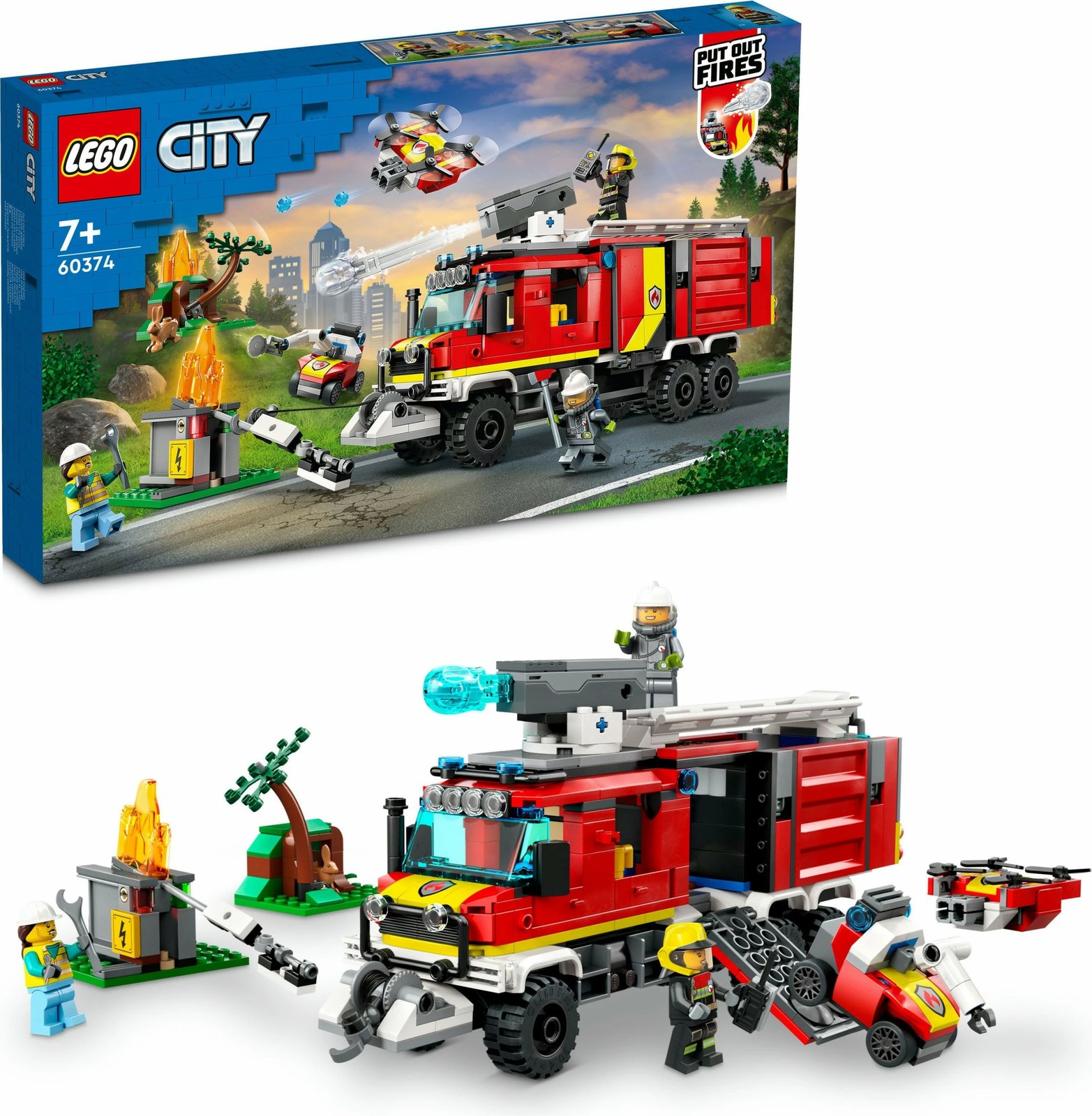 Set ndërtimi LEGO City Fire Command Unit, 502 pjesë, plastikë, shumëngjyrëshe