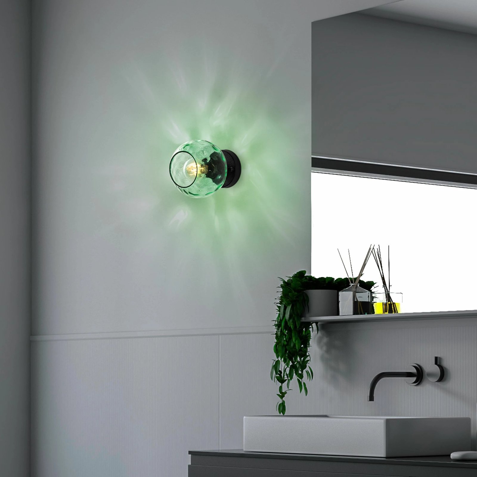 Llambë muri Opviq, Benek - 15 - 14395, ngjyrë mente dhe e zezë